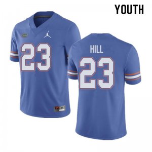 Youth Florida Gators #23 Jaydon Hill NCAA Jordan Brand Blue Authentic Stitched College Football Jersey VCM3862QQ